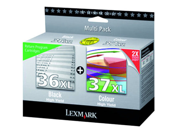Lexmark 36XL and 37XL Black and Colour Twin Pack - akcom.net