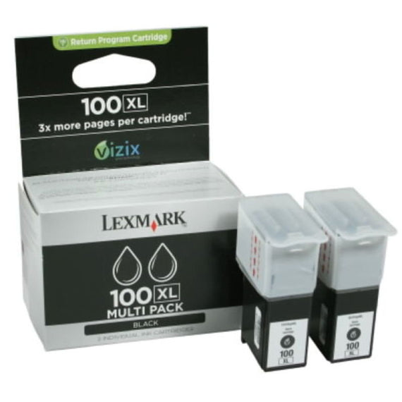 Lexmark Cartridge No. 100XL Black Twin Pack Ink Cartridges - akcom.net